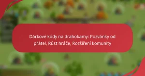 Dárkové kódy na drahokamy: Pozvánky od přátel, Růst hráče, Rozšíření komunity