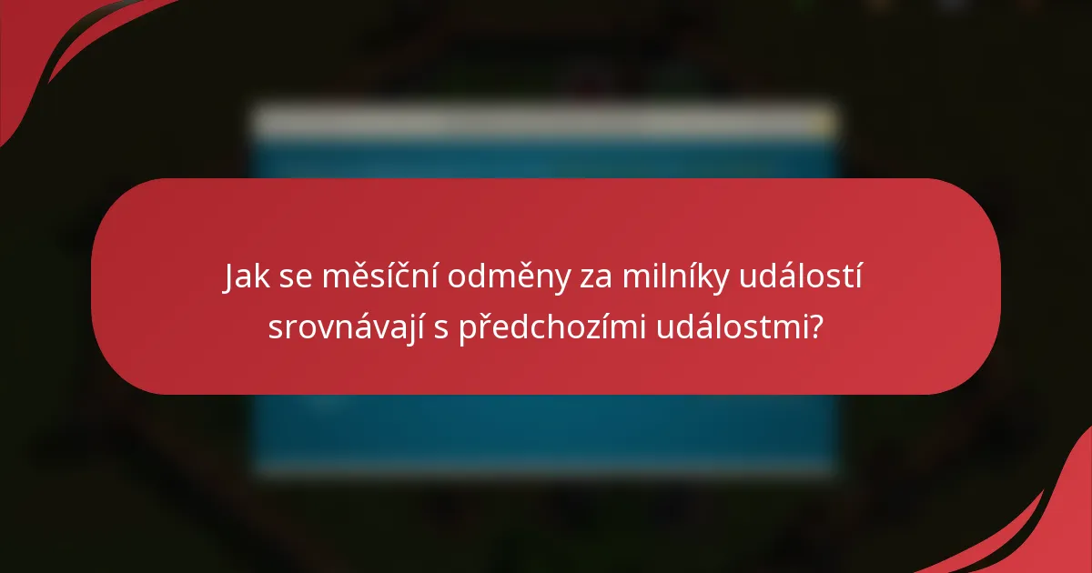 Jak se měsíční odměny za milníky událostí srovnávají s předchozími událostmi?