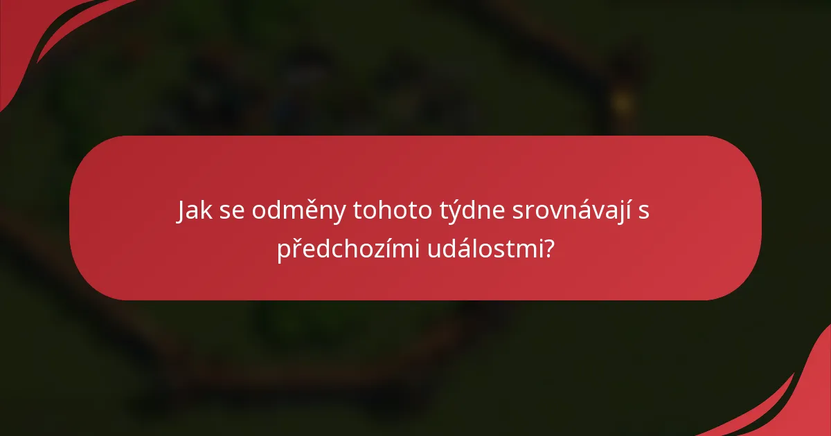 Jak se odměny tohoto týdne srovnávají s předchozími událostmi?