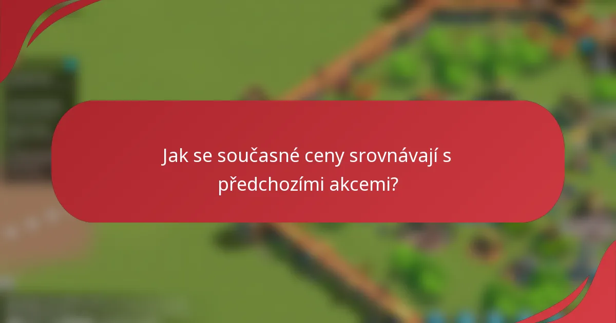 Jak se současné ceny srovnávají s předchozími akcemi?