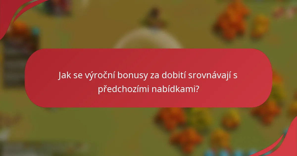 Jak se výroční bonusy za dobití srovnávají s předchozími nabídkami?