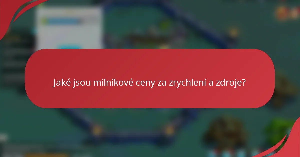 Jaké jsou milníkové ceny za zrychlení a zdroje?